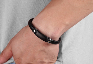 Stainless Steel Accessories Genuine Leather Combination Men Bracelets