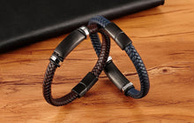 Load image into Gallery viewer, Stainless Steel Accessories Genuine Leather Combination Men Bracelets
