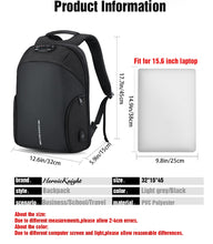 Load image into Gallery viewer, Backpack Male Laptop Computer Bag 15.6 Notebook Back Pack Waterproof
