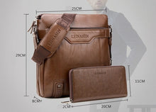 Load image into Gallery viewer, men bag shoulder leather messenger bag men leather briefcase
