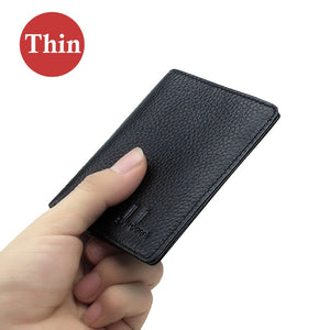 100% Genuine Leather Small Mini Ultra-thin Wallets men