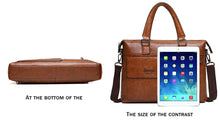 Load image into Gallery viewer, Men Leather Shoulder Bags For 13 Inch Laptop Bag big Travel Handbag
