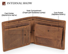 Load image into Gallery viewer, Mens Wallets Crazy Horse Leather