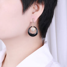 Load image into Gallery viewer, Luxury Black White Ceramic Earrings