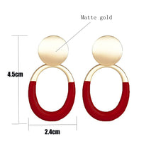 Load image into Gallery viewer, Exaggerated Pendant Large Earrings Oval Gold Geometric Earrings
