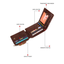 Load image into Gallery viewer, Men Wallet Genuine Leather Trifold Wallet
