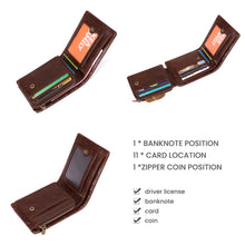 Load image into Gallery viewer, Men Wallet Genuine Leather Trifold Wallet