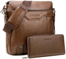 Load image into Gallery viewer, men bag shoulder leather messenger bag men leather briefcase