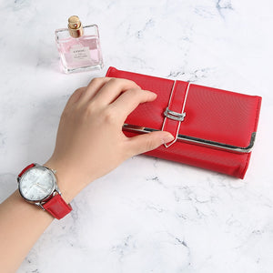 Women's Red Watch Wallet 2pcs set Gift Box Christmas