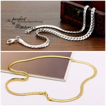 Load image into Gallery viewer, Silver Men&#39;s Necklace Gold Chain Size 50-56 cm
