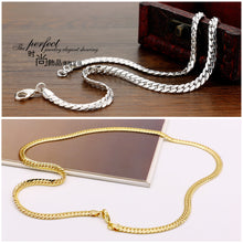 Load image into Gallery viewer, Silver Men's Necklace Gold Chain Size 50-56 cm