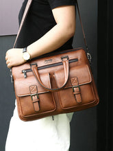 Load image into Gallery viewer, handbag messenger black brown briefcase