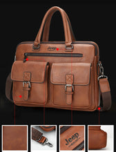 Load image into Gallery viewer, handbag messenger black brown briefcase