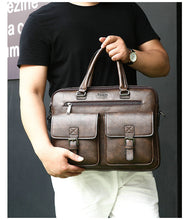 Load image into Gallery viewer, handbag messenger black brown briefcase
