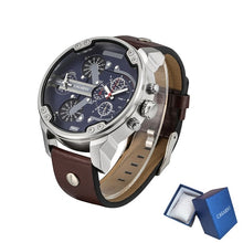 Load image into Gallery viewer, Mens Watches Dual Display Black Leather