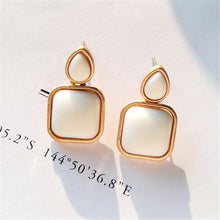 Load image into Gallery viewer, Metal Classic Trendy Red square stud earrings for women