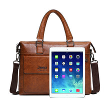 Load image into Gallery viewer, Men Leather Shoulder Bags For 13 Inch Laptop Bag big Travel Handbag