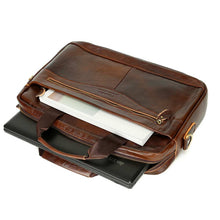 Load image into Gallery viewer, Men's Cowhide Leather Briefcase Luxury Business Messenger Bags Laptop