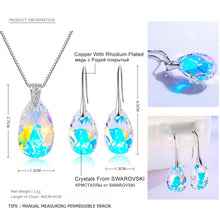 Load image into Gallery viewer, Jewelry Sets Silver Color Water drop Pendant Necklace Dangle Earrings For Women