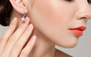 silver-jewelry Crystal Ball AAA CZ Z Stud Earrings For Women