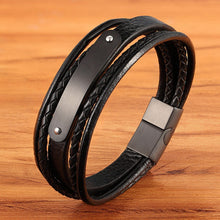 Load image into Gallery viewer, Stainless Steel Accessories Easy Hook With Leather Bracelet For Men
