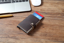 Load image into Gallery viewer, Men Crazy Horse Leather Automatic Credit card holder Wallet