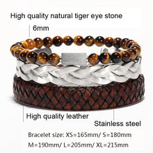 Load image into Gallery viewer, men Stainless Steel/Vintage/leather/fashion Bracelets