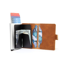 Load image into Gallery viewer, Men Crazy Horse Leather Automatic Credit card holder Wallet