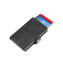 Load image into Gallery viewer, Men Crazy Horse Leather Automatic Credit card holder Wallet