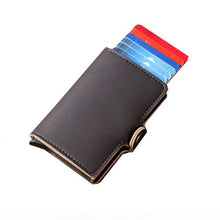 Load image into Gallery viewer, Men Crazy Horse Leather Automatic Credit card holder Wallet