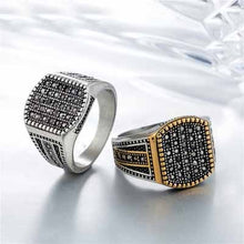 Load image into Gallery viewer, Gold Color Square Ring Men&#39;s Fashion
