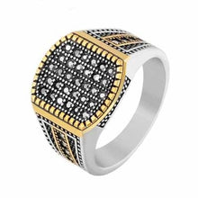 Load image into Gallery viewer, Gold Color Square Ring Men&#39;s Fashion
