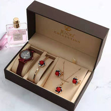 Load image into Gallery viewer, 4pcs/set ladies gift set beautifully packaged watches+bracelet set Earrings necklaces bracelets creative combination set
