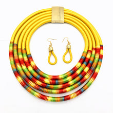 Load image into Gallery viewer, African Multilayer Choker Necklaces Earrings Jewelry Sets