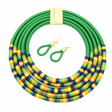 Load image into Gallery viewer, African Multilayer Choker Necklaces Earrings Jewelry Sets