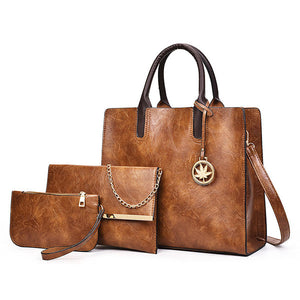 3pcs/Set Large Capacity Crossbody Bags for Women Vintage PU Leather  Fashion