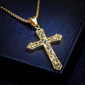 Gold Cross Necklace Pendant For Men Jewelry