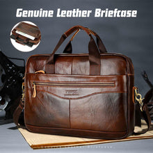 Load image into Gallery viewer, Men's Cowhide Leather Briefcase Luxury Business Messenger Bags Laptop