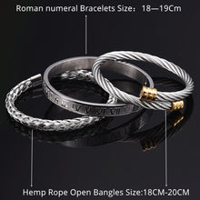 Load image into Gallery viewer, 3pcs/Set  Roman Numeral Men Bracelet Handmade Stainless Steel