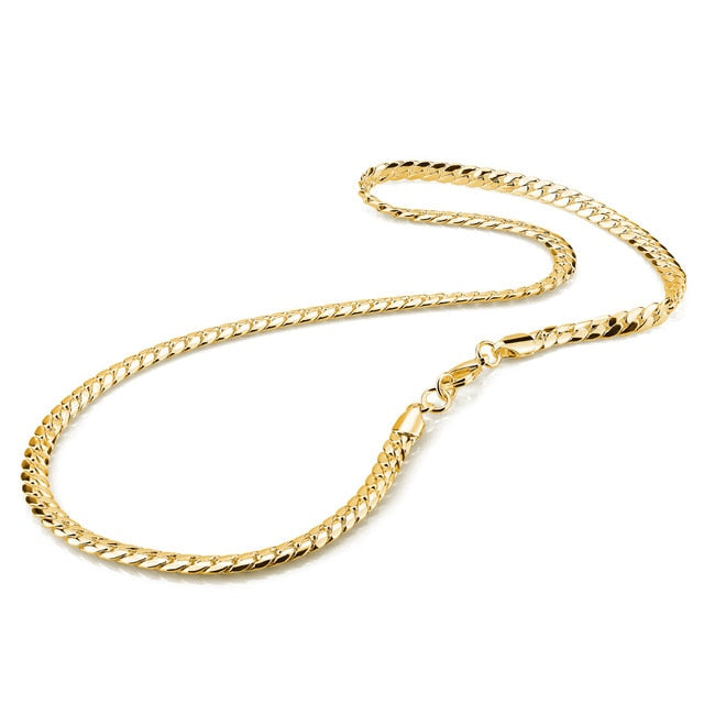 Silver Men's Necklace Gold Chain Size 50-56 cm