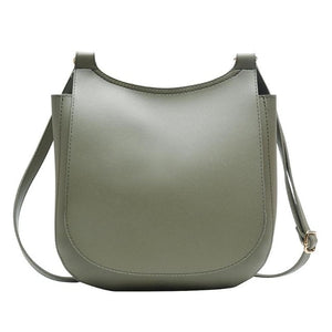 Women Fashion Wide Solid Color Shoulder Handbags Female Simple PU Leather