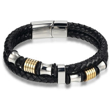 Load image into Gallery viewer, Men&#39;s Fashion Gift Black Leather Bracelets DIY Combination Gift
