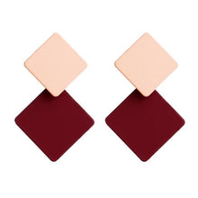 Load image into Gallery viewer, new paint geometric square earrings exaggerated fashion

