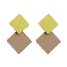 Load image into Gallery viewer, new paint geometric square earrings exaggerated fashion
