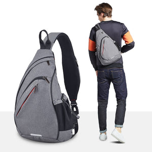 Men One Shoulder Backpack USB Boys Cycling Sports Travel Versatile Fashion