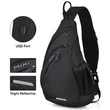 Load image into Gallery viewer, Men One Shoulder Backpack USB Boys Cycling Sports Travel Versatile Fashion
