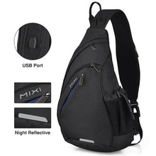 Load image into Gallery viewer, Men One Shoulder Backpack USB Boys Cycling Sports Travel Versatile Fashion