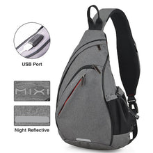 Load image into Gallery viewer, Men One Shoulder Backpack USB Boys Cycling Sports Travel Versatile Fashion
