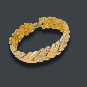 Gold Jewelry Sets Crystal Necklace Bracelet Nigerian Wedding Party Women Fashion Jewelry Set