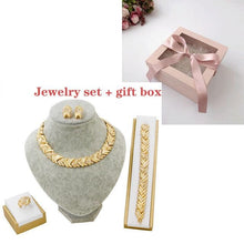 Load image into Gallery viewer, Gold Jewelry Sets Crystal Necklace Bracelet Nigerian Wedding Party Women Fashion Jewelry Set
